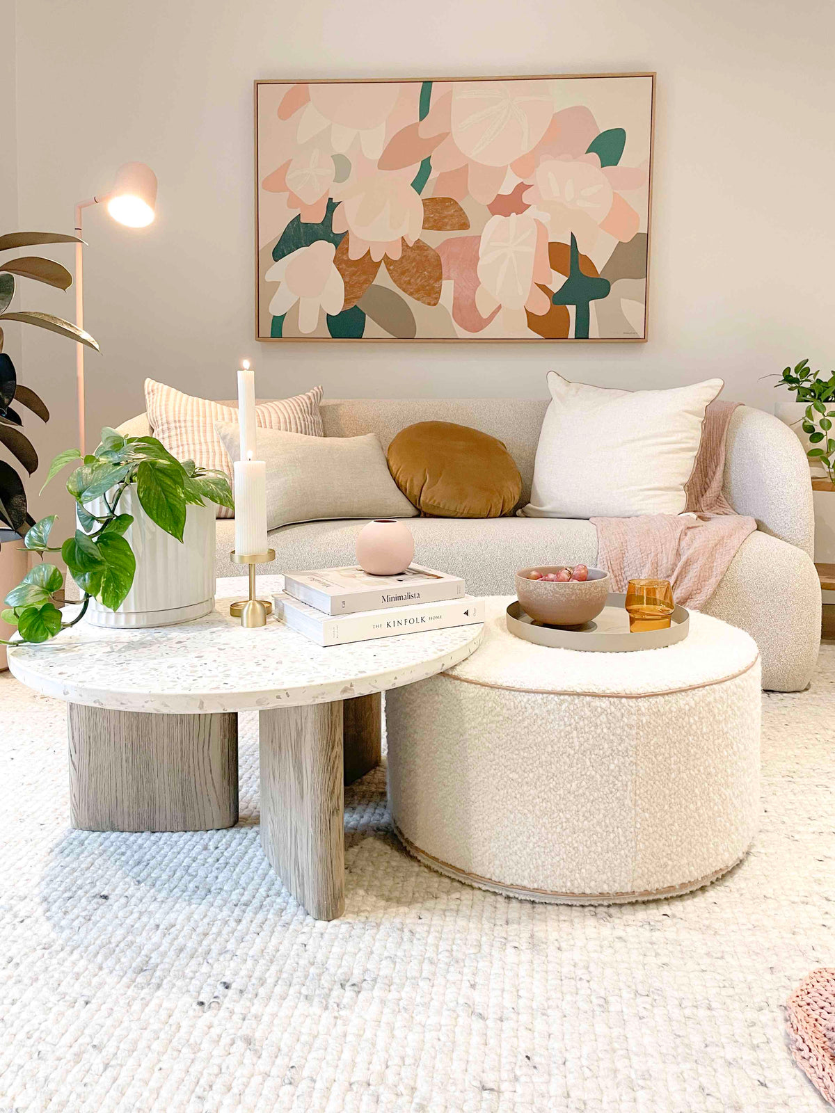 Cozy living room featuring modern decor and neutral tones from The Rental Edit collection