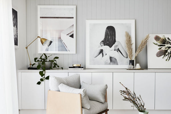 Minimalist living room with modern furniture and norsuHOME styling accents