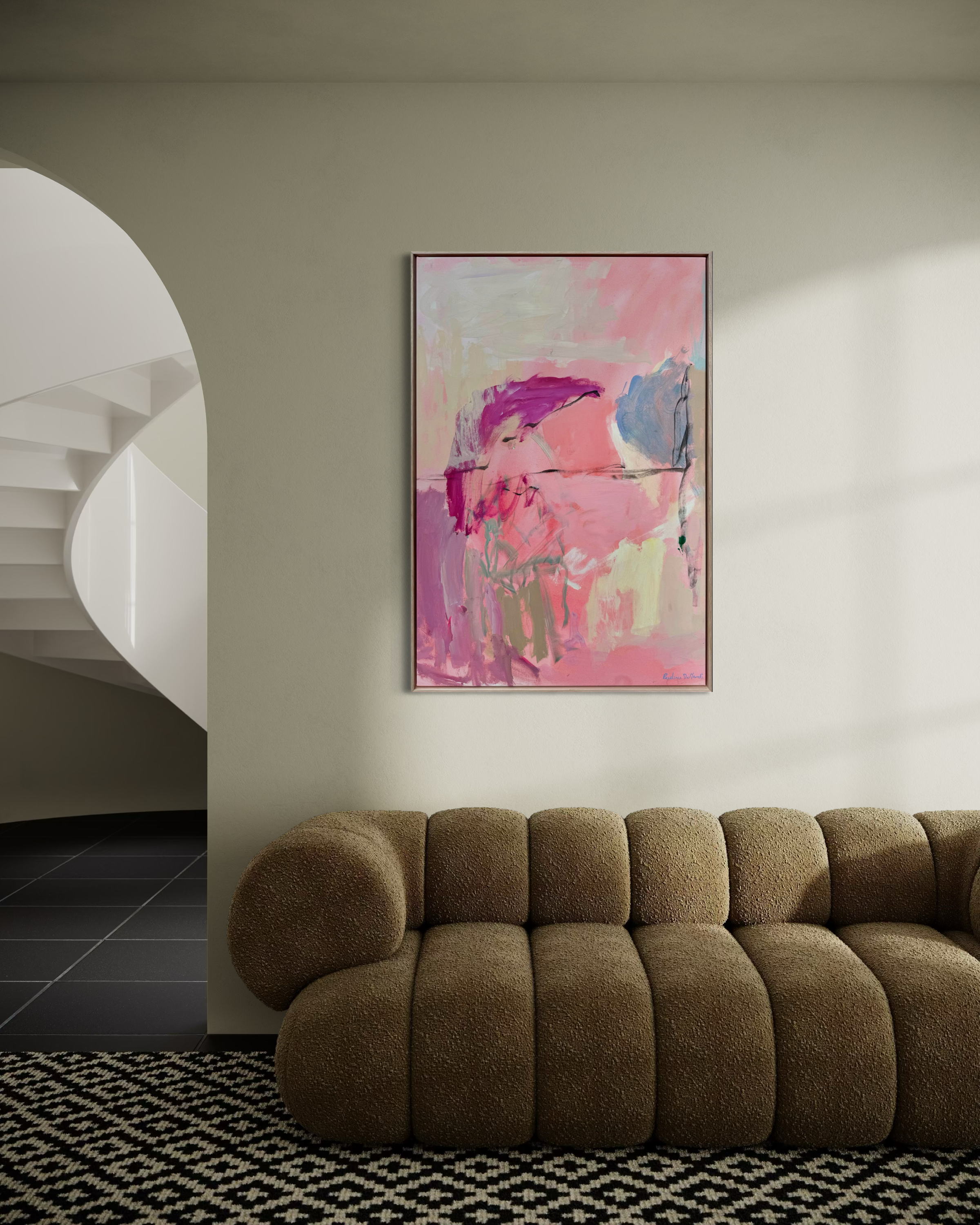 Shining Outward abstract canvas art print by Prudence Demarchi - textured surface