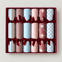 norsu STUDIO Christmas Crackers, Blue/Blush/Burgundy – Set of 6