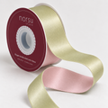 norsu STUDIO Christmas Double Sided Satin Ribbon – Wide 3cm x 22.86m, Chartreuse/Blush