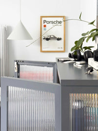 Mustard Made Locker The Mixer slate with fluted glass doors and powder-coated steel frame