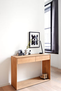 Ethnicraft Nordic Console - 2 Drawers, styled in a room setting