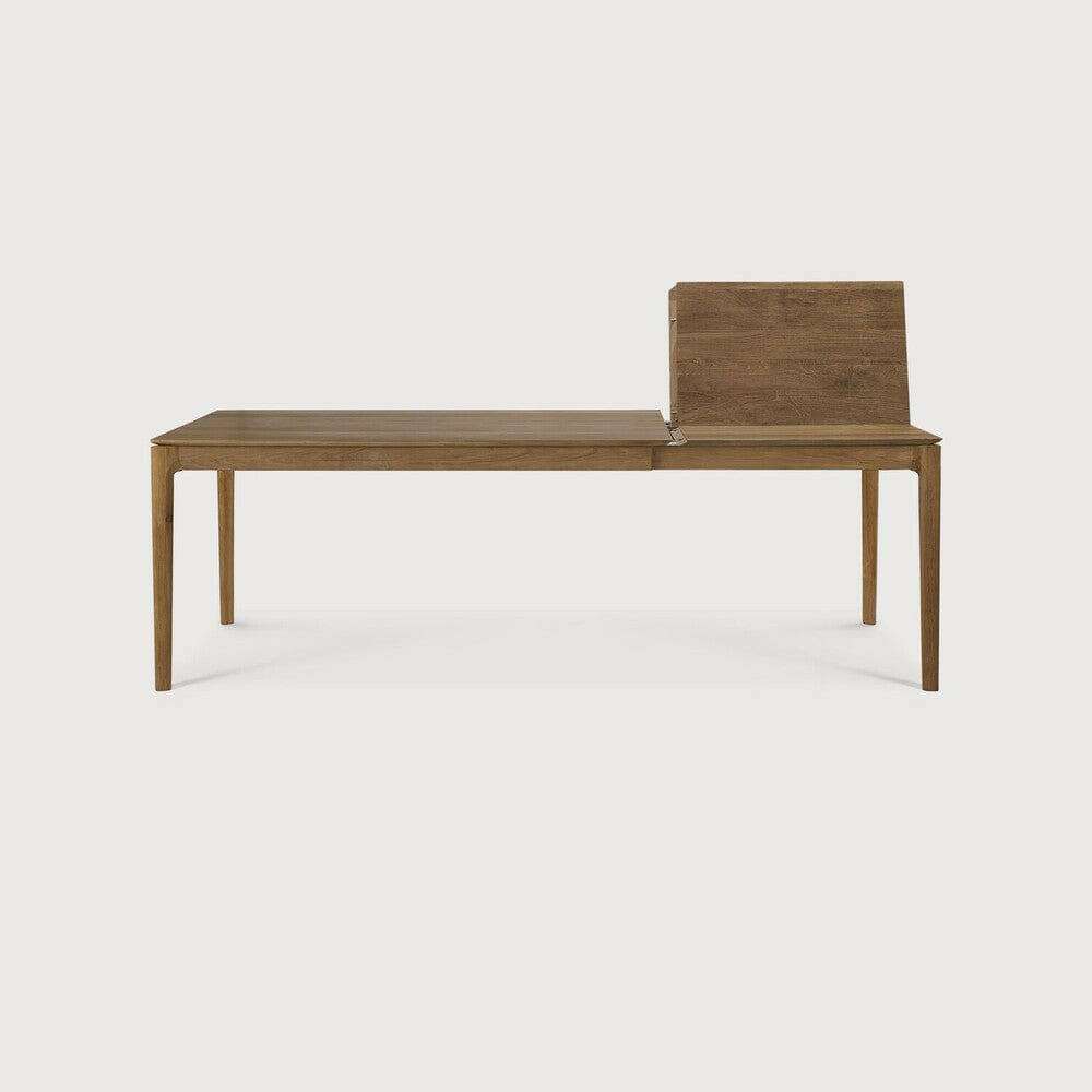 Ethnicraft Bok extendable teak dining table with natural finish and minimalist design