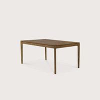 Ethnicraft Bok Extendable Dining Table in natural teak with simple, solid construction and elegant design