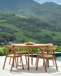 Ethnicraft Bok Outdoor Chair - Teak, styled in a room setting
