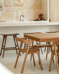 Ethnicraft Bok Dining Chair - Teak — styled in a room setting