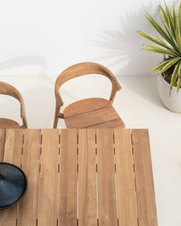Ethnicraft Bok Outdoor Chair - Teak, styled in a room setting