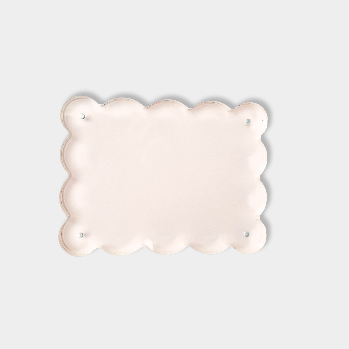 norsu Studio scalloped magnetic photo frame with blush background and acrylic finish