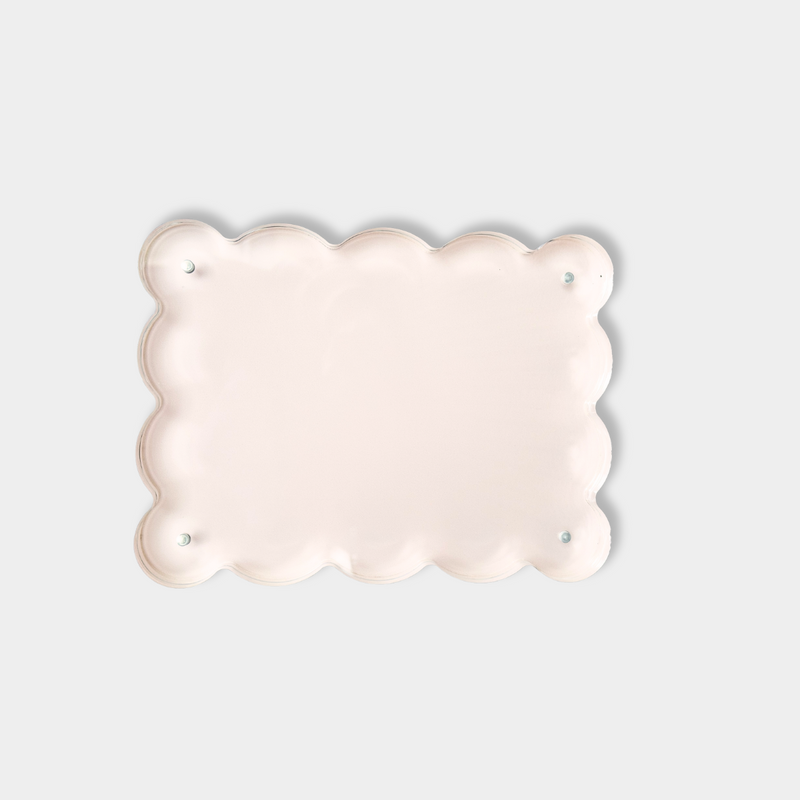 norsu Studio scalloped magnetic photo frame with blush background and acrylic finish