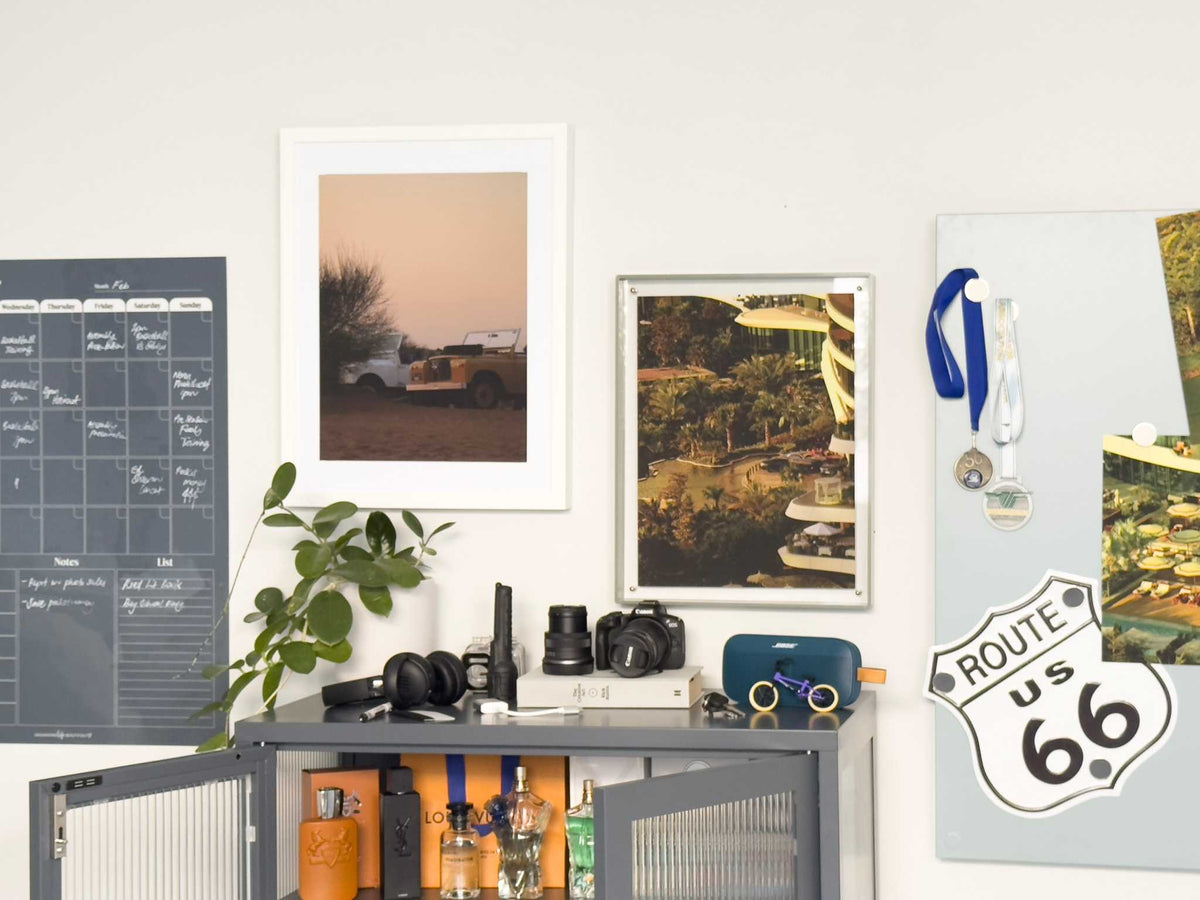 Hidden Resort Print by Harvey Wheeler, playful car artwork for kids' rooms and modern home decor, available in various sizes and framing options