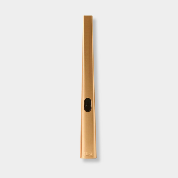 Gold Flint rechargeable lighter with slim design and USB-C charging port