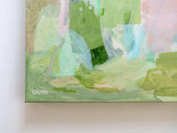 Limited edition abstract fine art canvas print Lovely Day by Vanni with calming green and pastel tones