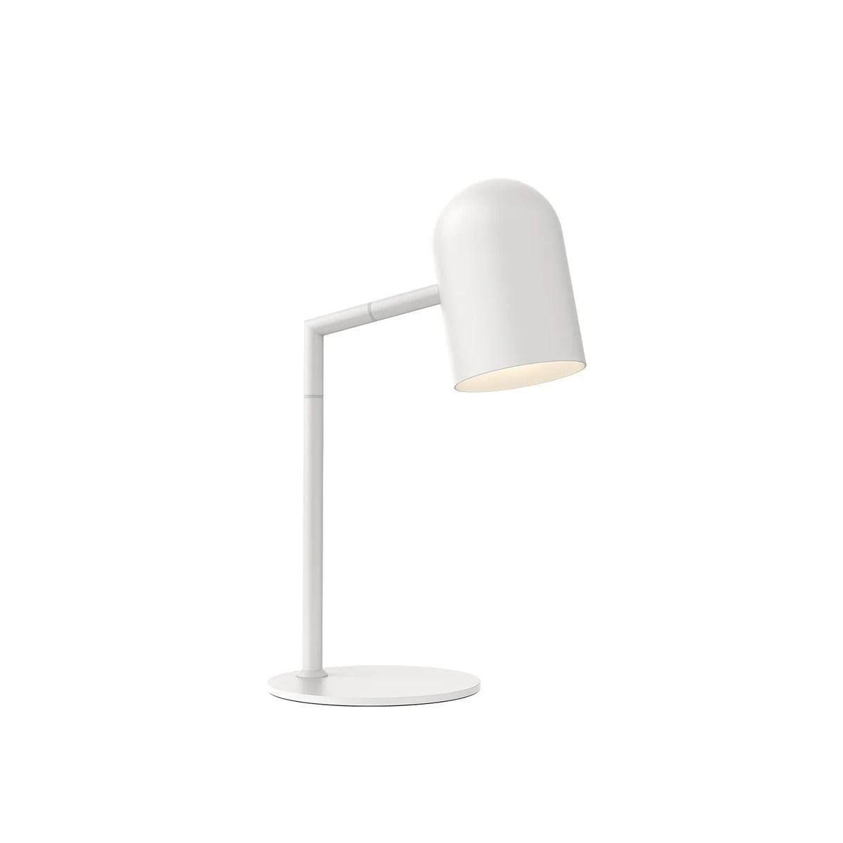 White Pia Task Lamp with modern design and E27 bulb socket for desk or bedroom lighting