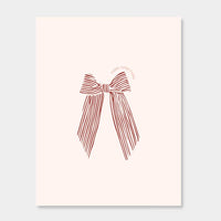 norsu STUDIO Christmas Card with red striped bow design on matte 350gsm stock with kraft envelope