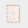 norsu Studio scalloped magnetic photo frame with blush background and clear acrylic finish, 20x15 cm size, designed in Melbourne