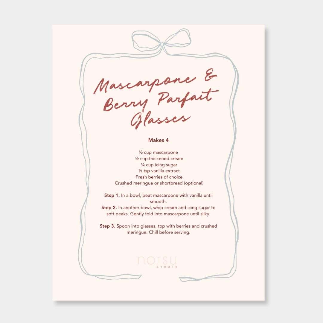 norsu STUDIO Christmas Card with Star Cookies recipe on premium matte paper and kraft envelope