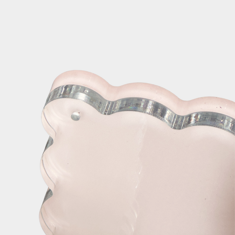 norsu Studio scalloped magnetic photo frame in blush with acrylic finish and secure closure