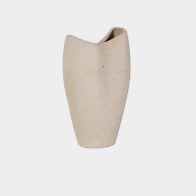 Hanson Contour Vase large earthenware ceramic with beach-toned glaze and minimalist curves
