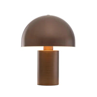 Ore Desk Lamp brushed bronze with cylindrical base and hemispherical dome