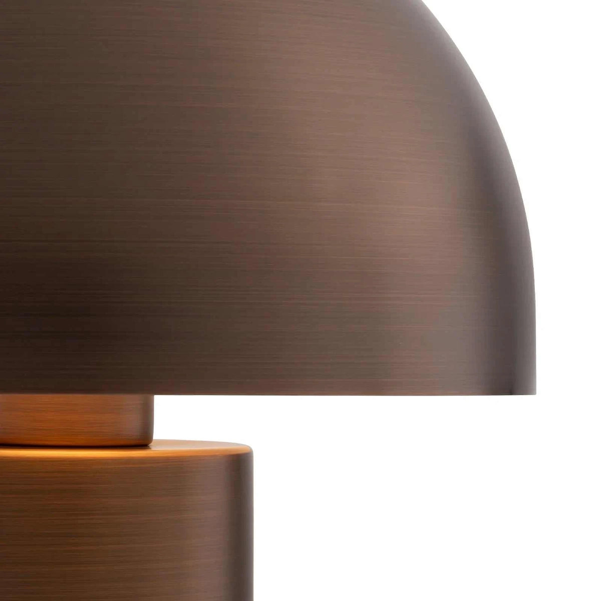 Ore Desk Lamp brushed bronze with geometric design and cylindrical base
