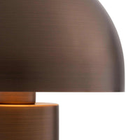 Ore Desk Lamp brushed bronze with geometric design and cylindrical base