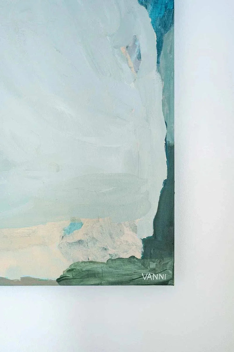 Limited edition abstract canvas print "Wave After Wave" by Vanni featuring fluid, vibrant colors and natural shapes.