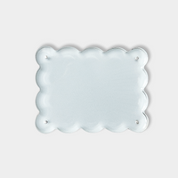 norsu Studio Scalloped Magnetic Photo Frame with blue scalloped acrylic design and magnetic closure for easy photo changes