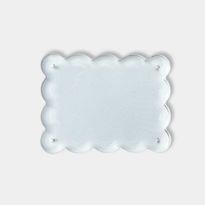 norsu Studio Scalloped Magnetic Photo Frame with blue scalloped acrylic design and magnetic closure for easy photo changes