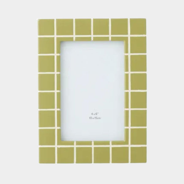 Clover Resin Photo Frame 4x6 - Olive/Ivory
