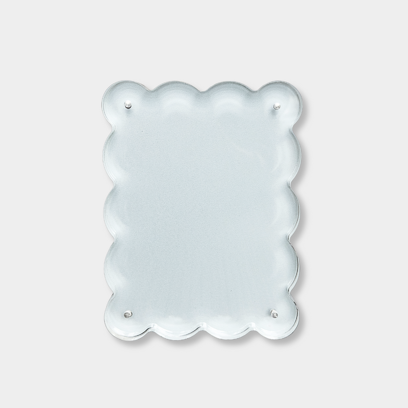 Blue scalloped norsu Studio magnetic acrylic photo frame with secure closure and 2.5 cm depth