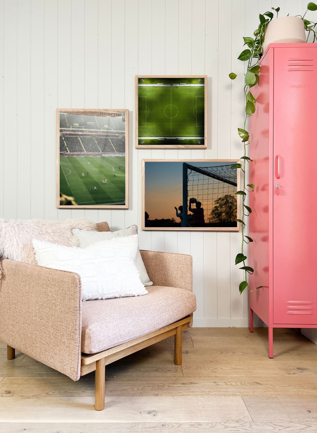 Soccer gallery wall featuring the You're a Keeper print | Norsu Interiors