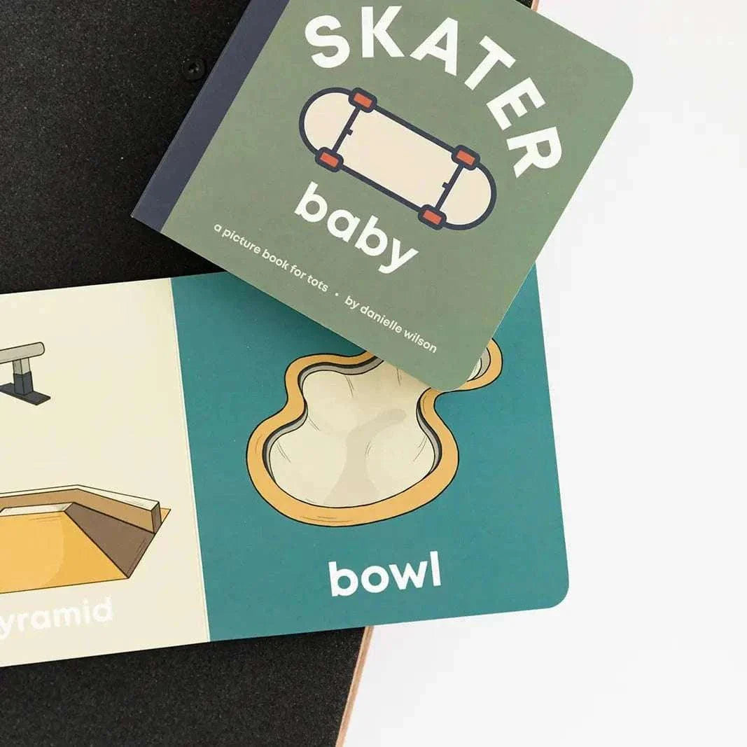 Skater Baby board book with simple skateboarding illustrations for toddlers ages 0-4