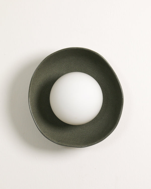 Robert Gordon Shell Wall Sconce ceramic wall light, hand glazed in Rivergum | norsu Interiors