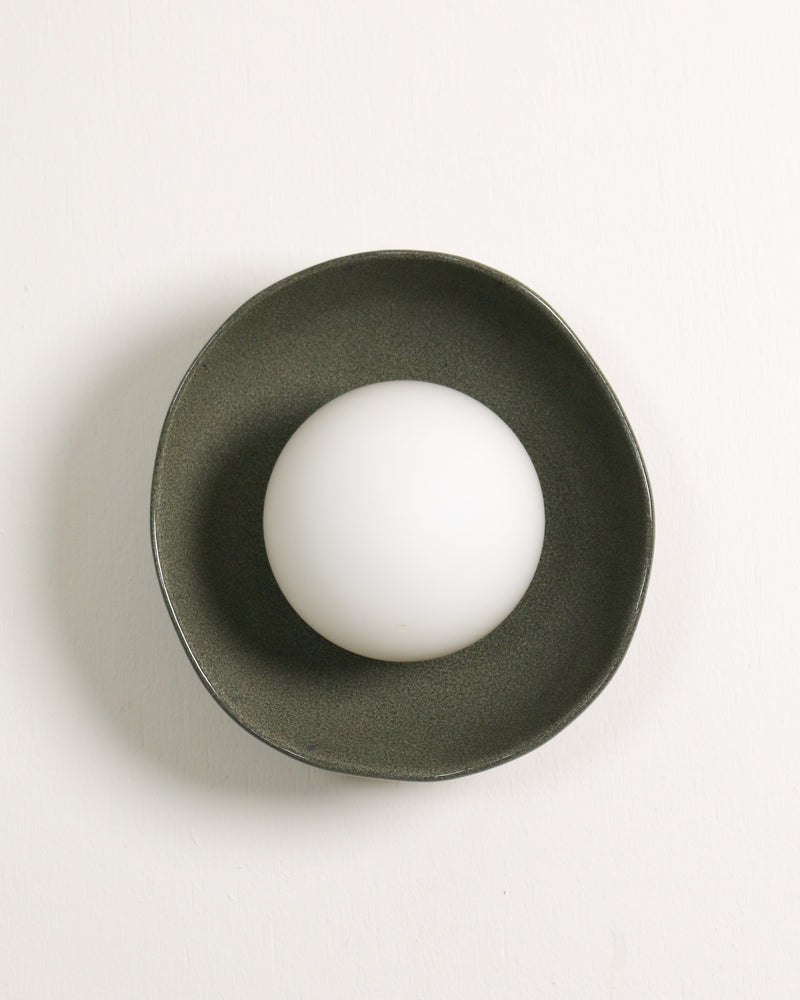 Robert Gordon Shell Wall Sconce ceramic wall light, hand glazed in Rivergum | norsu Interiors