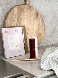 norsu Studio Salt & Pepper Grinders in Merlot rubber wood with ceramic core and high gloss finish