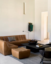 Ethnicraft Sofa N701 Corner - Old Saddle — styled in a room setting