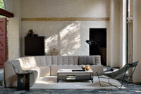 Ethnicraft Sofa N701 Round Corner - Dark Beige, styled in a room setting