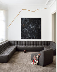 Ethnicraft Sofa N701 1 Seater - Dark Grey, styled in a room setting