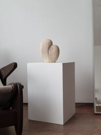 CoTheory Amour Table Sculpture - Beige Travertine