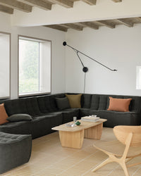 Ethnicraft Sofa N701 - 3 Seater - Moss Eco, styled in a room setting