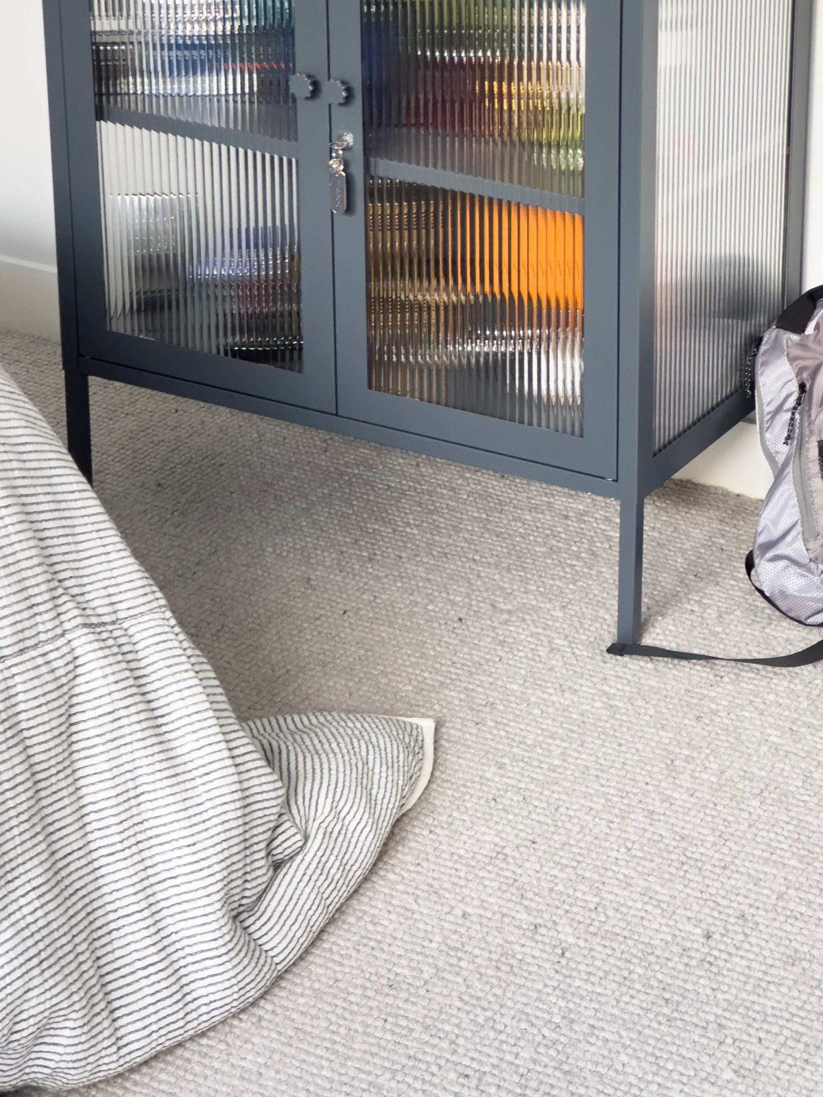 Mustard Made Locker The Mixer Slate with fluted glass doors and powder coated steel frame