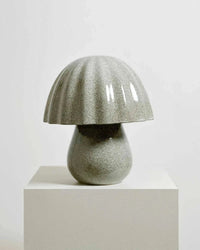 Robert Gordon Periwinkle Lamp handcrafted stoneware ceramic table lamp with reactive glaze and LED globe