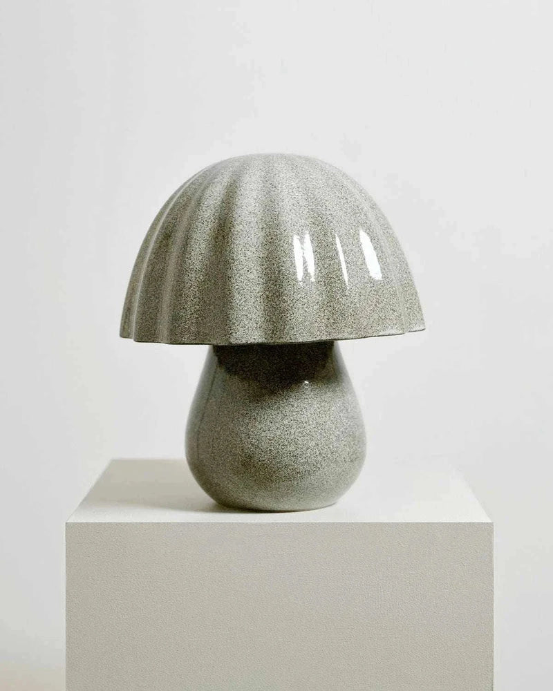 Robert Gordon Periwinkle Lamp handcrafted stoneware ceramic table lamp with reactive glaze and LED globe