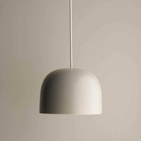 Robert Gordon Bell Ceramic pendant light in shale color with dome shape and minimalist design