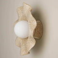 Robert Gordon Pearl Ceramic Wall Sconce Light, White Ochre
