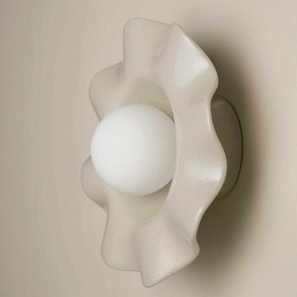 Robert Gordon Pearl ceramic wall sconce, shale | Norsu Interiors