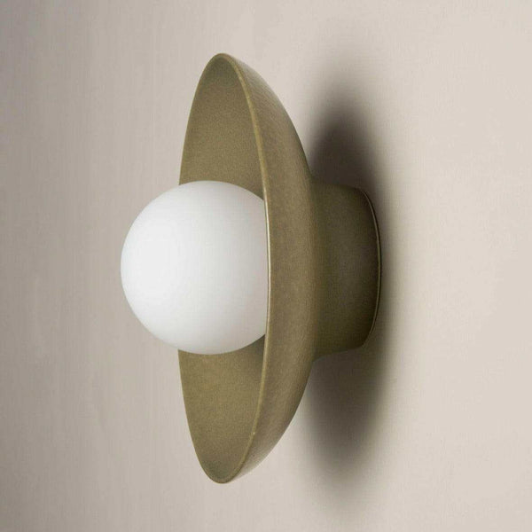 Robert Gordon Dish wall sconce, olive | Norsu Interiors