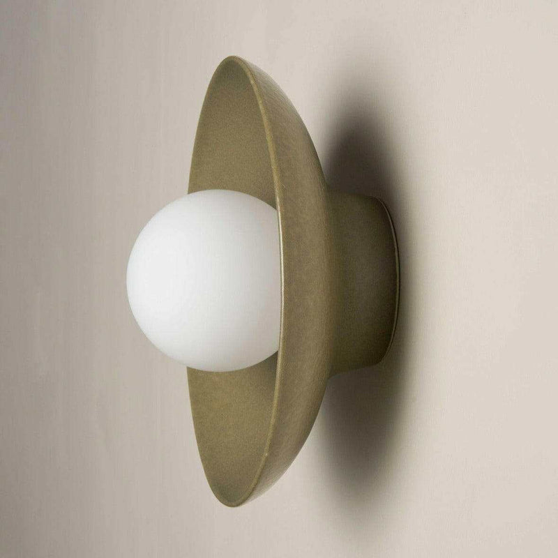 Robert Gordon Interiors Wall Sconce Robert Gordon Dish Wall Sconce, Olive
