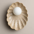 Robert Gordon Oyster Ceramic Sconce Light, White Ochre